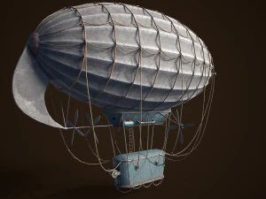 Steampunk Airship Low-poly 3D Model