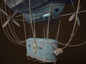Steampunk Airship Low-poly 3D Model