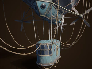 Steampunk Airship Low-poly 3D Model