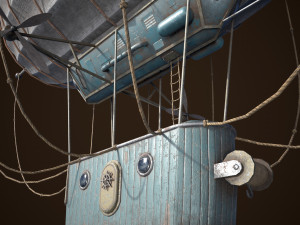 Steampunk Airship Low-poly 3D Model