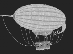 Steampunk Airship Low-poly 3D Model