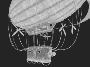 Steampunk Airship Low-poly 3D Model