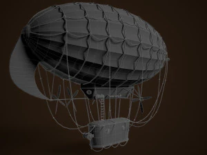 Steampunk Airship Low-poly 3D Model