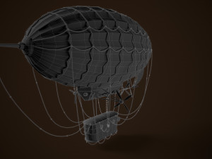Steampunk Airship Low-poly 3D Model