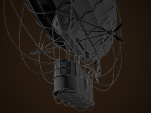 Steampunk Airship Low-poly 3D Model