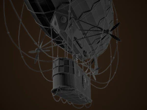 Steampunk Airship Low-poly 3D Model