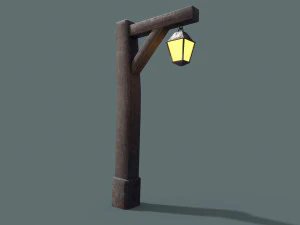 가로등 로우 폴리 3D 모델