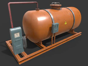 Low-poly de um posto de gasolina Modelo 3D