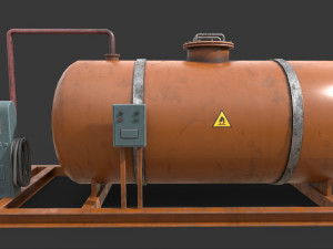 Low-poly of a gas station 3D Model