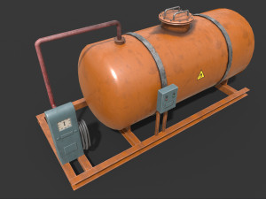 Low-poly of a gas station 3D Model