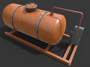 Low-poly of a gas station 3D Model