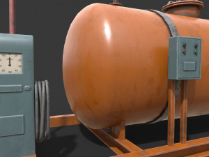 Low-poly of a gas station 3D Model