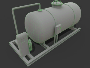 Low-poly of a gas station 3D Model