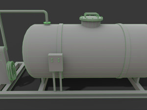 Low-poly of a gas station 3D Model