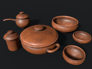 Antique clay pot 3D Model