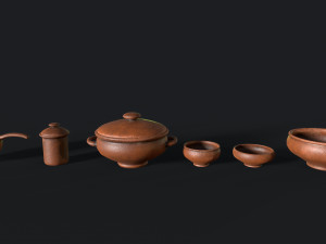 Antique clay pot 3D Model