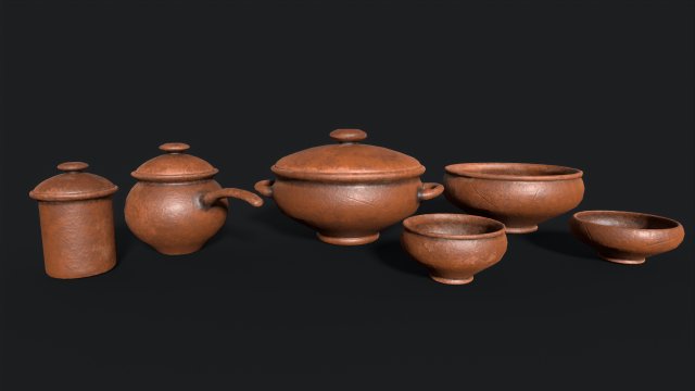 Antique clay pot 3D Model .c4d .max .obj .3ds .fbx .stl .blend 
