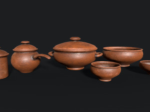Antique clay pot 3D Модель