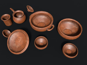 Antique clay pot 3D Model