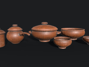 Antique clay pot 3D Model