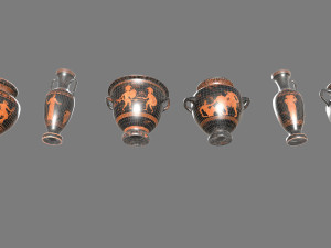 Antique Greek vases Low-poly Modello 3D