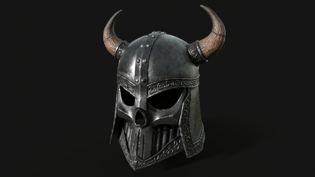Helmet with horns Low-poly Model 3D .c4d .max .obj .3ds .fbx .stl .blend 
