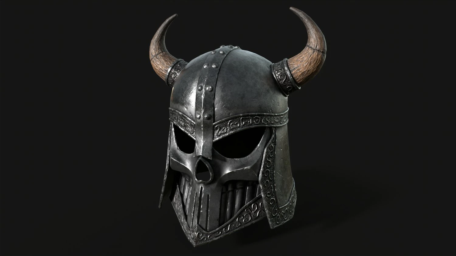 Helmet with horns Low-poly 3D Model .c4d .max .obj .3ds .fbx .stl .blend 