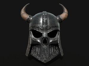 Helmet with horns Low-poly Model 3D