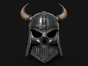 Helmet with horns Low-poly 3D Model