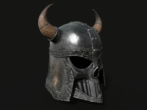 Helmet with horns Low-poly 3D Model