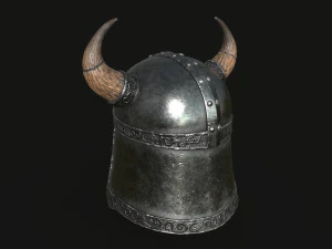 Helmet with horns Low-poly 3D Model