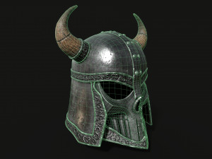 Helmet with horns Low-poly Model 3D