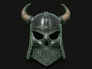 Helmet with horns Low-poly Model 3D