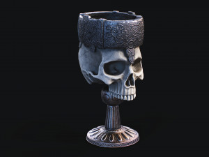 Skull Cup Low-poly Modelo 3D
