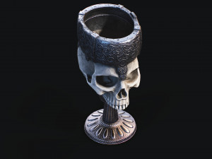 Skull Cup Low-poly Modelo 3D