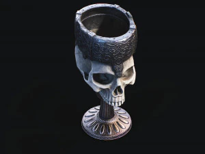 Skull Cup Low-poly 3D Model