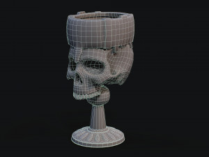 Skull Cup Low-poly Modelo 3D