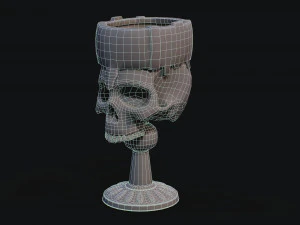 Skull Cup Low-poly 3D Model