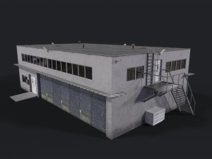 Warehouse building Low-poly 3D-Modell