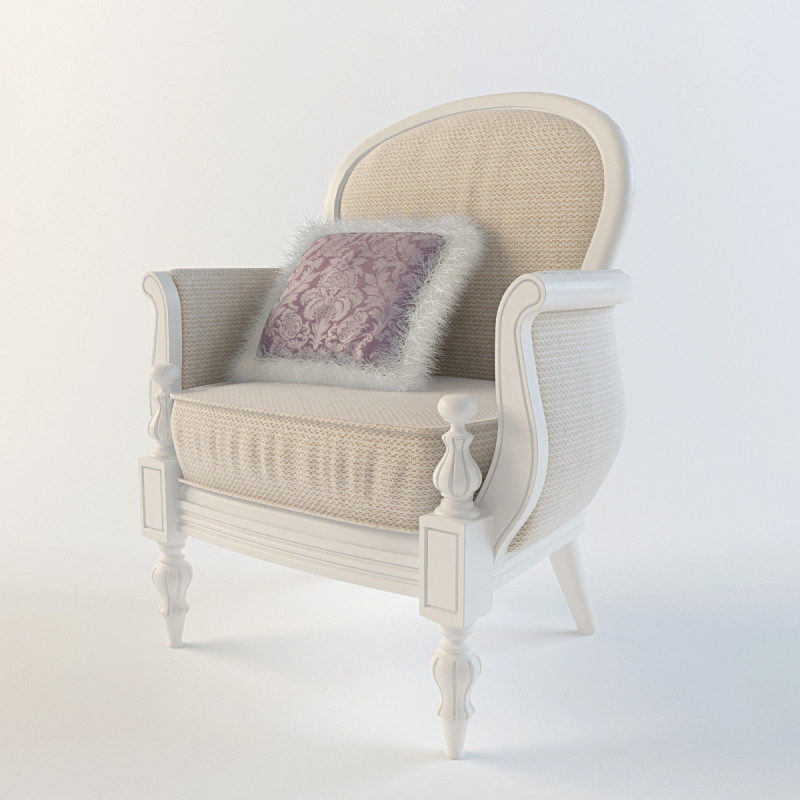 Armchair Volpi PAOLINA 3D Model .c4d .max .obj .3ds .fbx .stl .blend