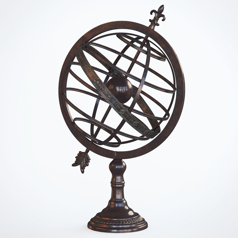 Armillary Sphere Sculpture by Darby Home 3D Model .c4d .max .obj .3ds .fbx .stl .blend 