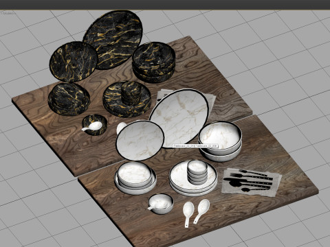 식기 02 테이블 세팅 3D 모델