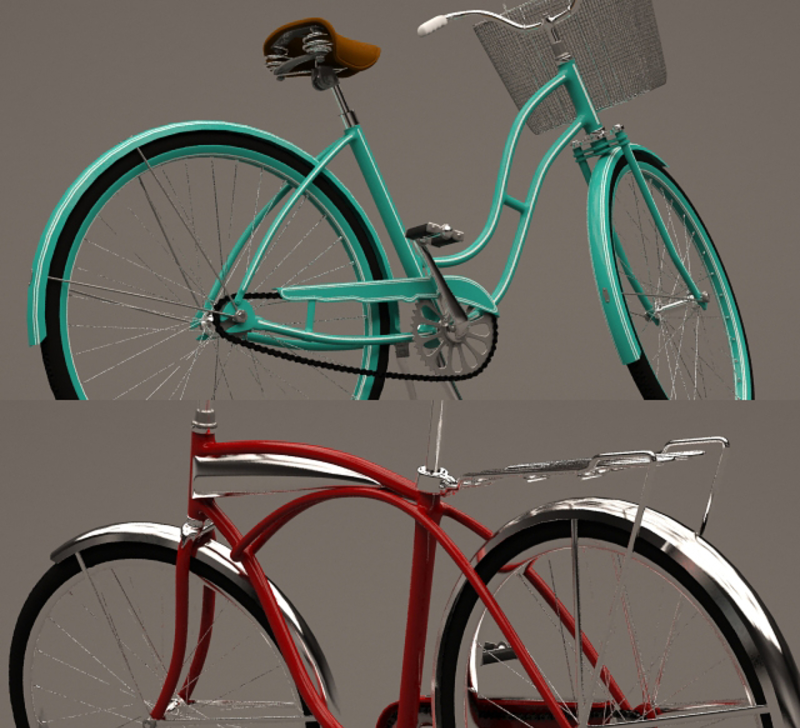 Retro bikes 3D 模型 .c4d .max .obj .3ds .fbx .stl .blend 