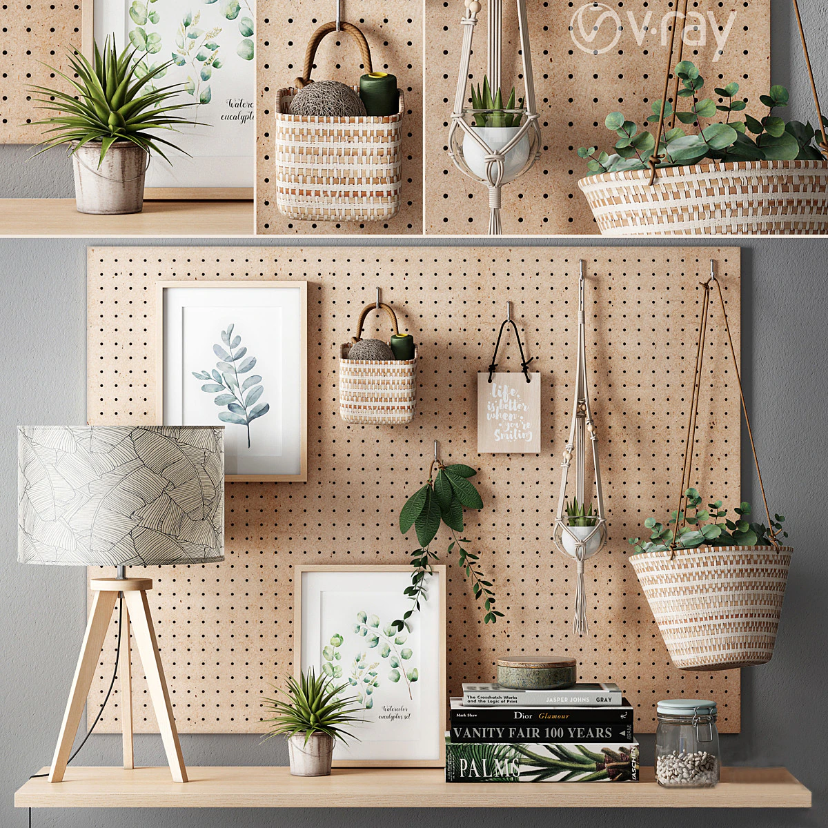 Maisons du Monde Decoration Set 3D Model .c4d .max .obj .3ds .fbx .stl .blend 