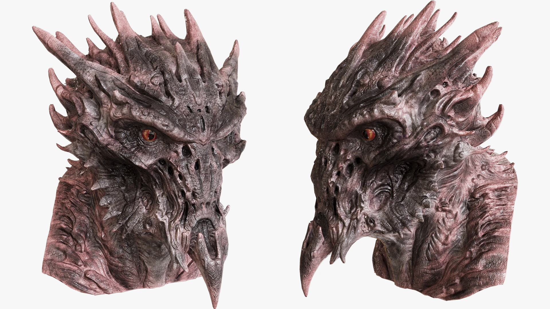 Demon Creature Head 3D Model .c4d .max .obj .3ds .fbx .stl .blend 