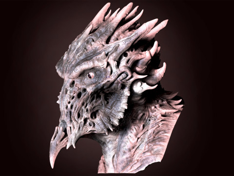Dämonen-Kreaturenkopf 3D Modell