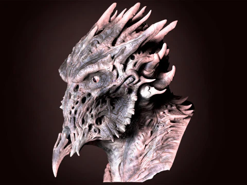 Demon Creature Head 3D Model
