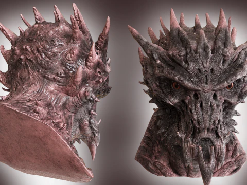 Demon Creature Head 3D Model