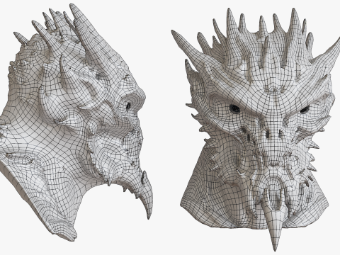 Dämonen-Kreaturenkopf 3D Modell
