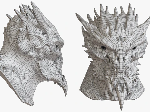 Demon Creature Head 3D Model